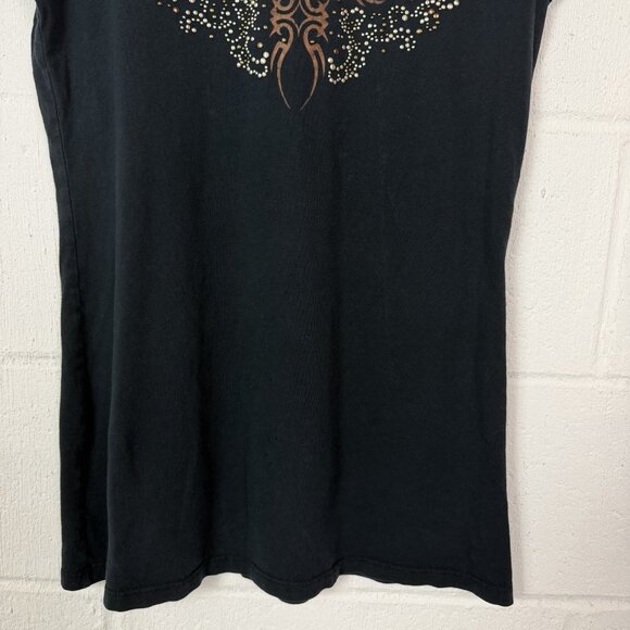 VTG Harley Davidson Womens T-Shirt Fort Hood Y2K Retro Biker Baddie Edgy Moto L - Picture 4 of 11